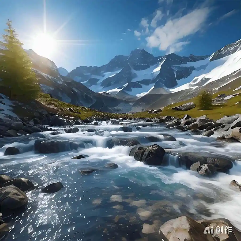 极光山脉风景